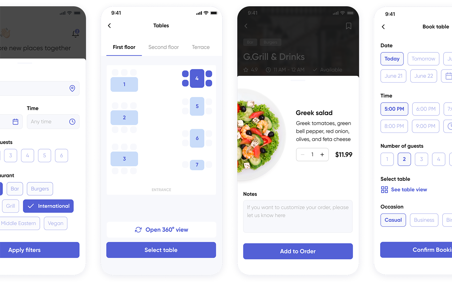 table booking app design