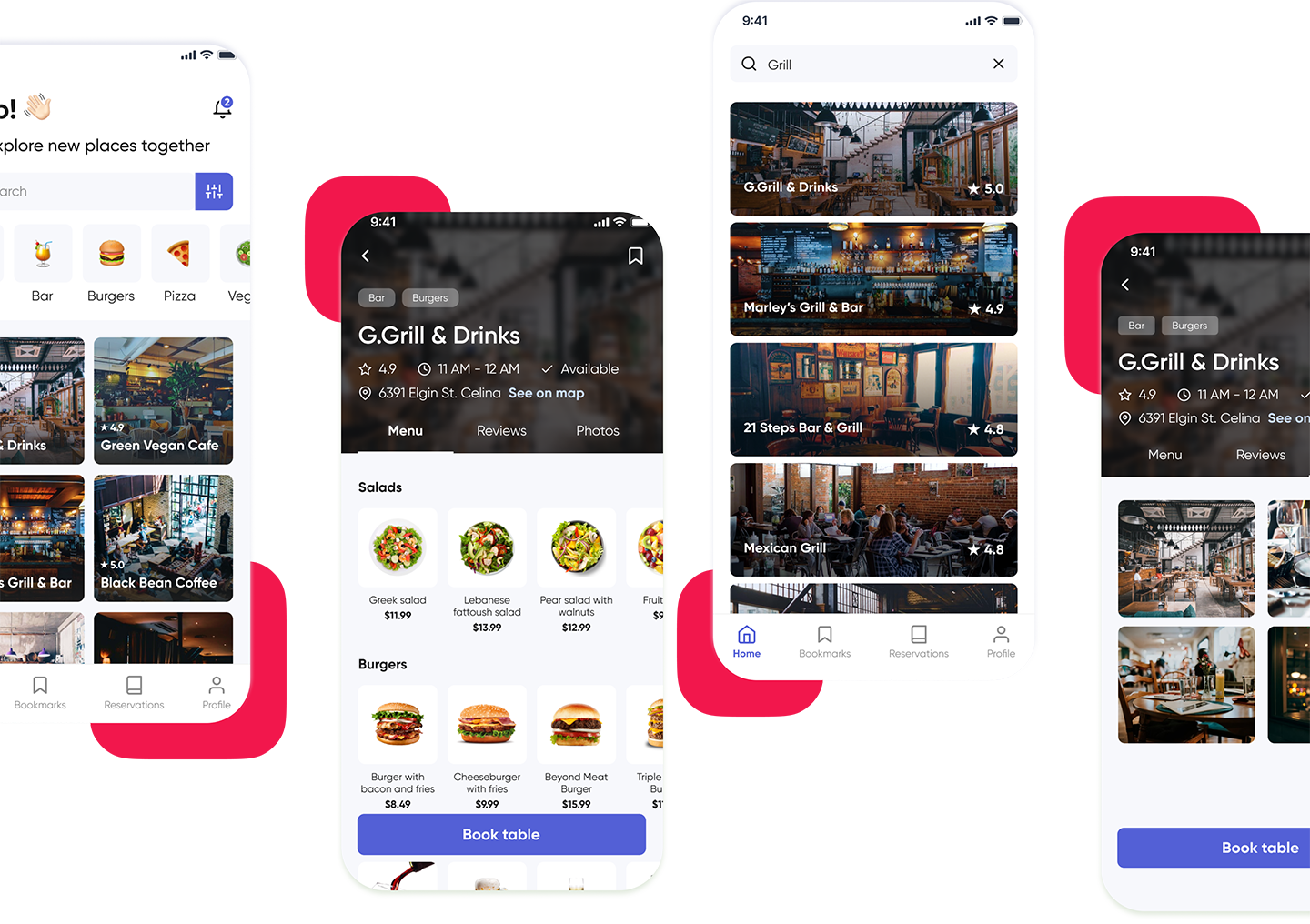 table booking app design examples