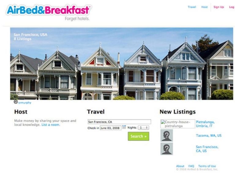 old design of airbnb